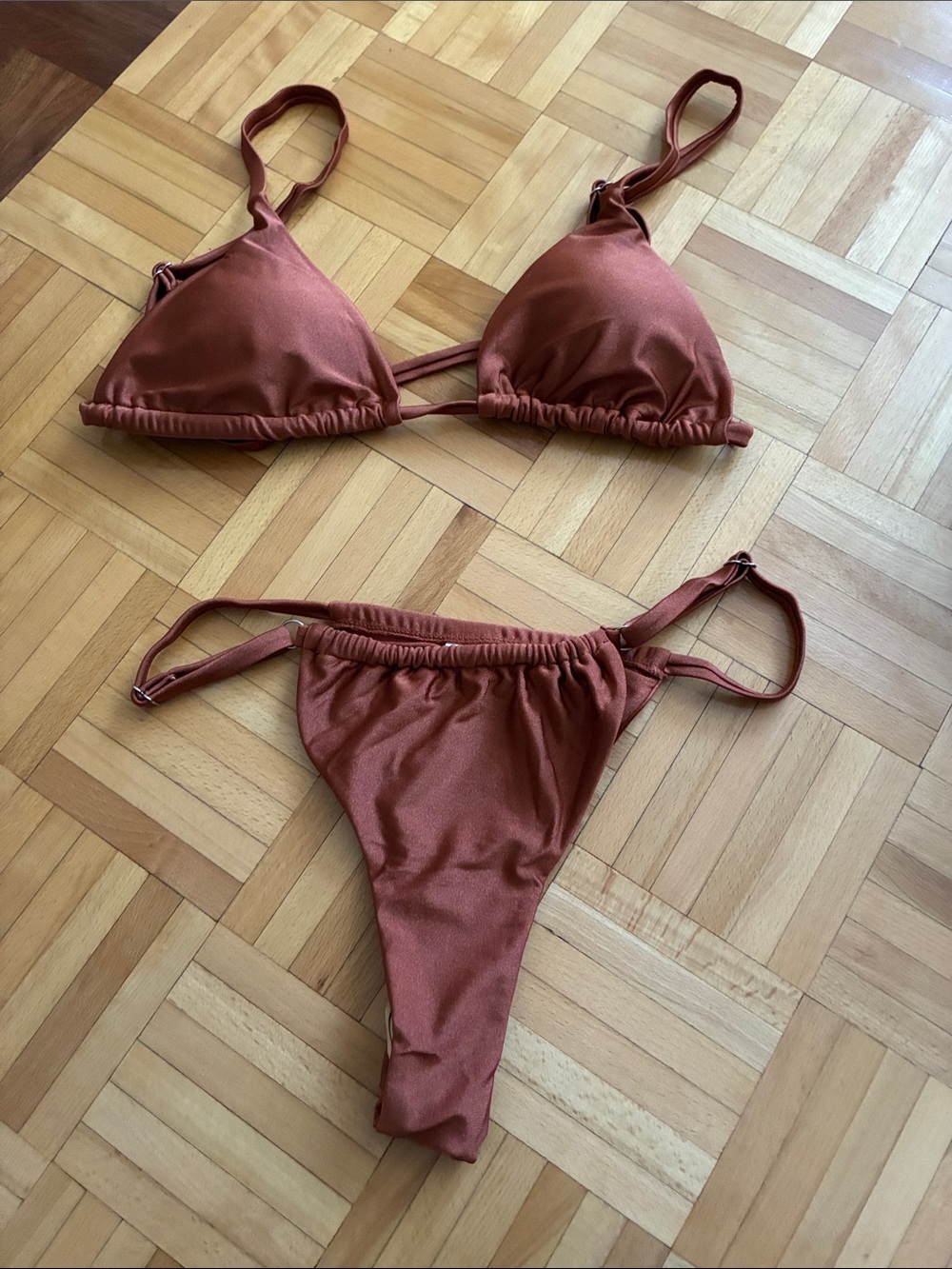 Silkglory Rust Brown Triangle Bikini Set